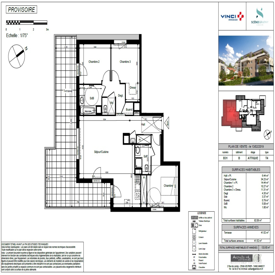 plan appartement attique
